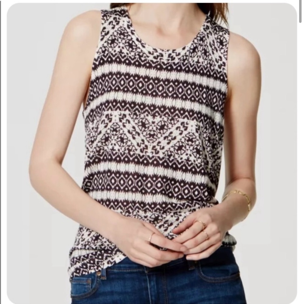 NWT Loft Purple Printed Sweater Tank Size Small